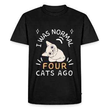 J’étais normal il y a quatre chats - T-shirt Premium bio Homme - noir - Devant - Nico (187cm)