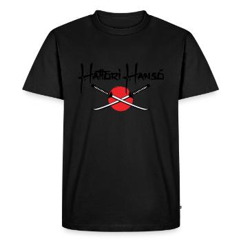 Hatori Hanso (Black Text) - Men's Premium Organic T-Shirt - black - Front - Nico (187cm)
