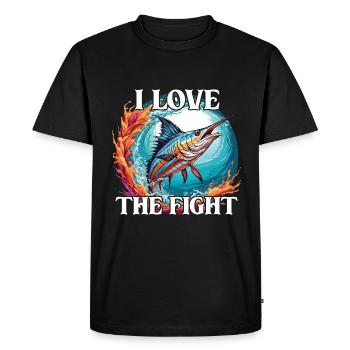 Jumping Marlin Pêche en haute mer Pêche en haute mer - T-shirt Premium bio Homme - noir - Devant - Nico (187cm)