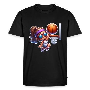 Basketball Basketball Basketball Femme - T-shirt Premium bio Homme - noir - Devant - Nico (187cm)