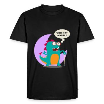 Where is my Denture Doodle Art - Men's Premium Organic T-Shirt - black - Front - Nico (187cm)