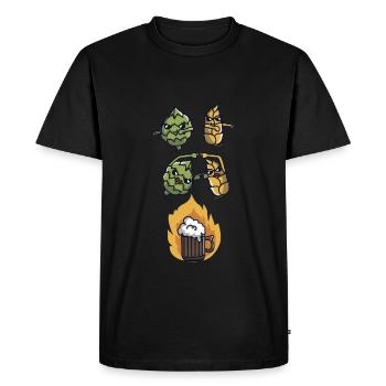 Hopfen und Weizen Fusion zu Bier - Männer Premium Bio T-Shirt - Schwarz - Vorne - Nico (187cm)