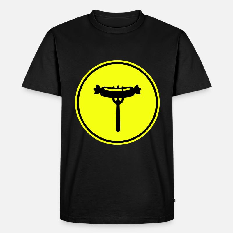 Bratwurst Fleisch icon - Männer Premium Bio T-Shirt - Schwarz