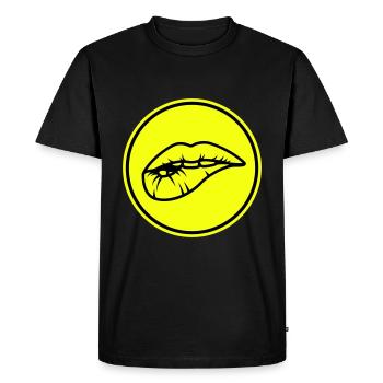 Lèvres - T-shirt Premium bio Homme - noir - Devant - Nico (187cm)
