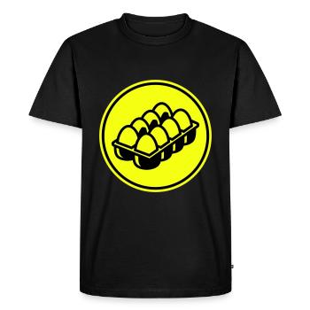 Symbole des œufs - T-shirt Premium bio Homme - noir - Devant - Nico (187cm)