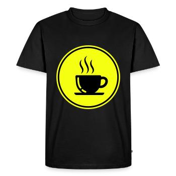 Coffee cup - Men's Premium Organic T-Shirt - black - Front - Nico (187cm)