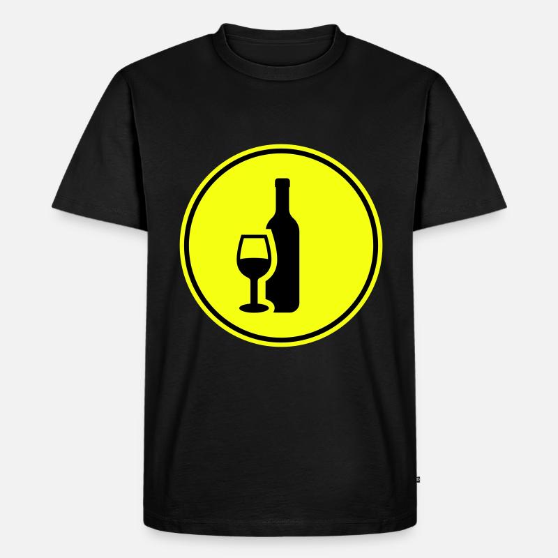 Wein Icon - Männer Premium Bio T-Shirt - Schwarz