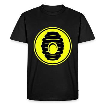 Abeille Icon miel - T-shirt Premium bio Homme - noir - Devant - Nico (187cm)