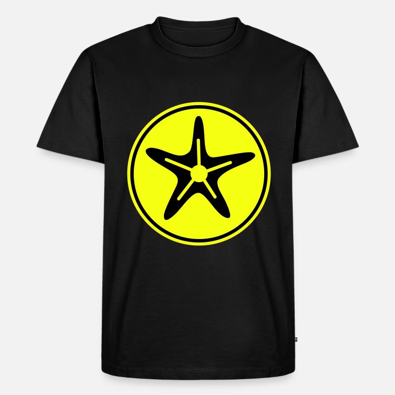seestern icon symbol - Männer Premium Bio T-Shirt - Schwarz