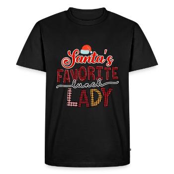 La dame préférée du Père Noël - T-shirt Premium bio Homme - noir - Devant - Nico (187cm)
