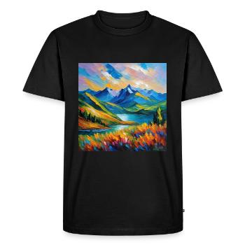 Vue de la montagne - T-shirt Premium bio Homme - noir - Devant - Nico (187cm)