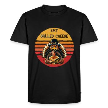 Eat Grilled Cheese Thanksgiving Turkey Graphic - Men's Premium Organic T-Shirt - black - Front - Nico (187cm)