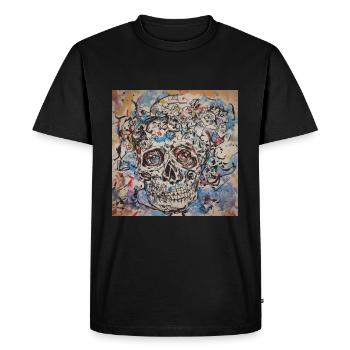 design de crâne abstrait par Benjamin Iddouche - T-shirt Premium bio Homme - noir - Devant - Nico (187cm)
