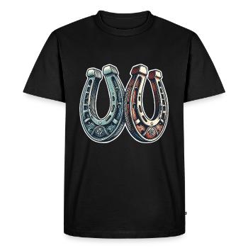 Fer à cheval - T-shirt Premium bio Homme - noir - Devant - Nico (187cm)