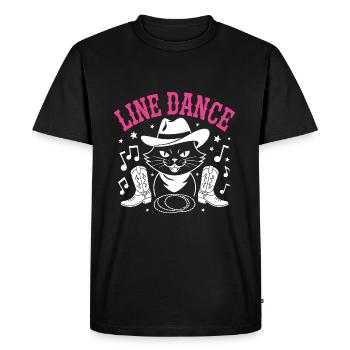 J’adore mon chat et la danse en ligne - T-shirt Premium bio Homme - noir - Devant - Nico (187cm)