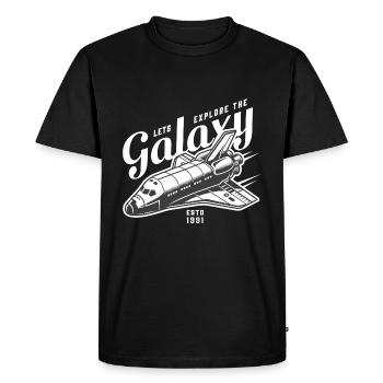 Explorons l'astronaute du vaisseau spatial Galaxy - T-shirt Premium bio Homme - noir - Devant - Nico (187cm)