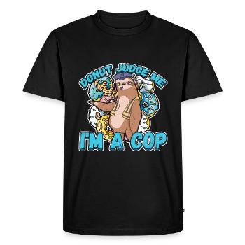 Blue Line Design for a Police Officer - Men's Premium Organic T-Shirt - black - Front - Nico (187cm)