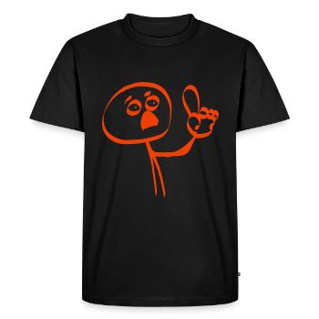 mâle rouge avec doigt d’avertissement - T-shirt Premium bio Homme - noir - Devant - Nico (187cm)