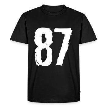Maillot numéro 87 - T-shirt Premium bio Homme - noir - Devant - Nico (187cm)