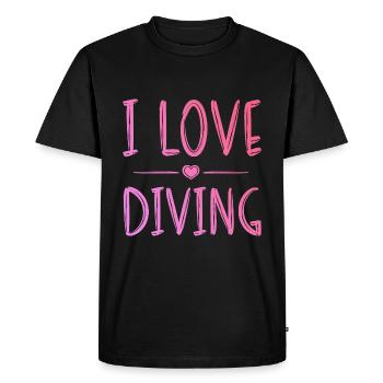 I love diving - Men's Premium Organic T-Shirt - black - Front - Nico (187cm)