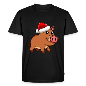 Noël de la bande dessinée Sanglier - T-shirt Premium bio Homme - noir - Devant - Nico (187cm)