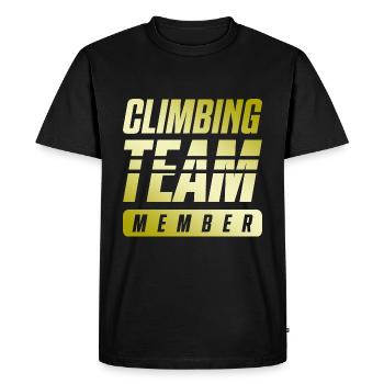 Climbing Team - Men's Premium Organic T-Shirt - black - Front - Nico (187cm)