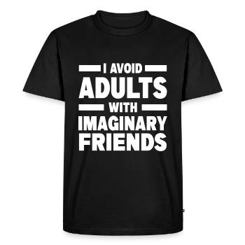 Idée cadeau athée | Religion Athéisme Foi - T-shirt Premium bio Homme - noir - Devant - Nico (187cm)