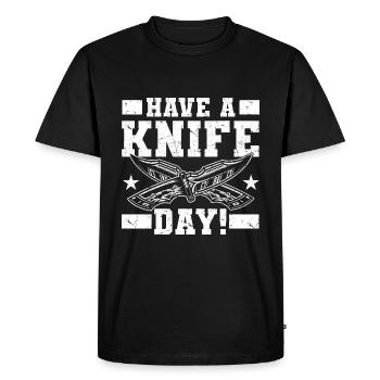 Collecte de couteaux - T-shirt Premium bio Homme - noir - Devant - Nico (187cm)