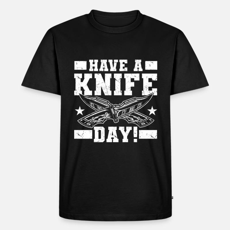Messer Sammeln - Männer Premium Bio T-Shirt - Schwarz