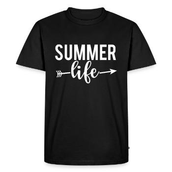 Vie estivale - T-shirt Premium bio Homme - noir - Devant - Nico (187cm)