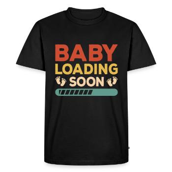 Chargement de bébé bientôt Naissance de l’enfant Descendance - T-shirt Premium bio Homme - noir - Devant - Nico (187cm)