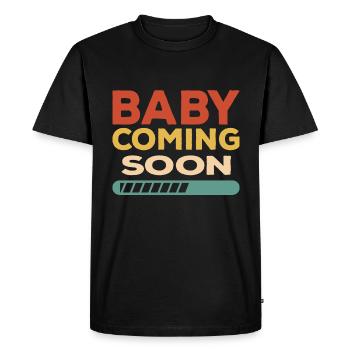 Bébé à venir Naissance de l’enfant Descendance - T-shirt Premium bio Homme - noir - Devant - Nico (187cm)