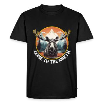 Venez dans le Nord - Cherchez votre aventure - T-shirt Premium bio Homme - noir - Devant - Nico (187cm)