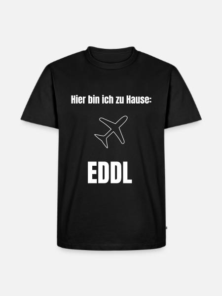 Flughafen Düsseldorf Pilot - Männer Premium Bio T-Shirt - Schwarz