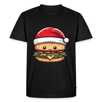 Burger Noël Bande Dessinée - T-shirt Premium bio Homme - noir - Devant - Nico (187cm)