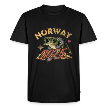 Excursion de pêche en Norvège 2025 (Garantie du prix le plus bas) - T-shirt Premium bio Homme - noir - Devant - Nico (187cm)