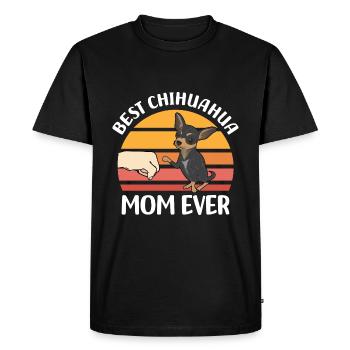 Chihuahua Mama | Pet Dogs Dog Idée cadeau - T-shirt Premium bio Homme - noir - Devant - Nico (187cm)