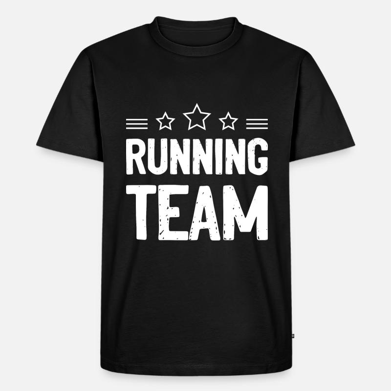 Running Team - Männer Premium Bio T-Shirt - Schwarz