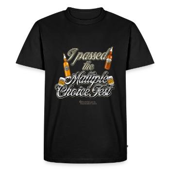 Malt Whiskey T Shirt Spruch Maltiple Choice - Men's Premium Organic T-Shirt - black - Front - Nico (187cm)