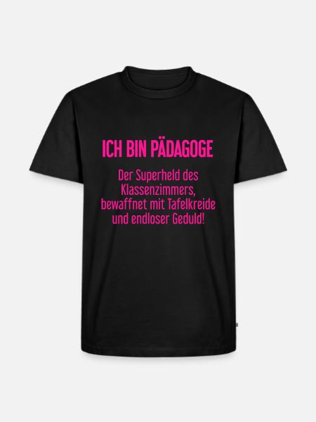 Pädagoge - Der Superheld des Klassenzimmers! - Männer Premium Bio T-Shirt - Schwarz