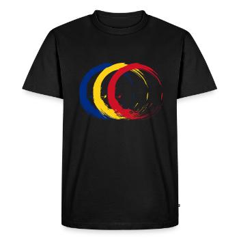 Flag of Romania - Men's Premium Organic T-Shirt - black - Front - Nico (187cm)