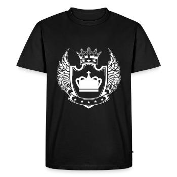 Armoiries de la couronne Roi - T-shirt Premium bio Homme - noir - Devant - Nico (187cm)