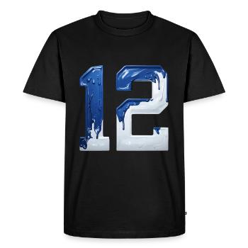 NO. 12 NUMBER 12 BLUE WHITE 12TH BIRTHDAY - Men's Premium Organic T-Shirt - black - Front - Nico (187cm)