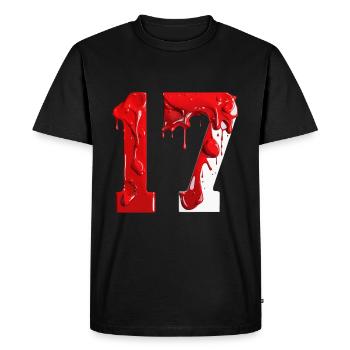 NO. 17 NUMBER 17 RED WHITE 17TH BIRTHDAY - Men's Premium Organic T-Shirt - black - Front - Nico (187cm)