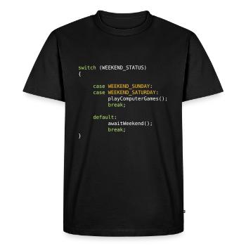 JAVA CODE - SWITCH - GAMING ON WEEKENDS - Men's Premium Organic T-Shirt - black - Front - Nico (187cm)