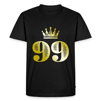 99 Number Crown Gold - Men's Premium Organic T-Shirt - black - Front - Nico (187cm)