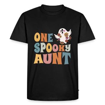 One Spooky Aunt Groovy Halloween Costume - Men's Premium Organic T-Shirt - black - Front - Nico (187cm)