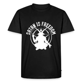 Satanism Proverbs | Satanist Horror Gifts - Men's Premium Organic T-Shirt - black - Front - Nico (187cm)