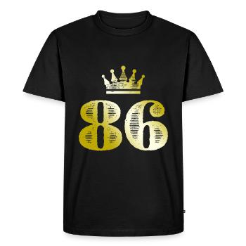 86 Number Crown Gold - Men's Premium Organic T-Shirt - black - Front - Nico (187cm)
