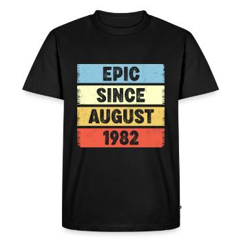 40 Years Old Epic Since August 1982 40th Birthday - Men's Premium Organic T-Shirt - black - Front - Nico (187cm)